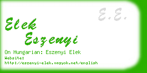 elek eszenyi business card